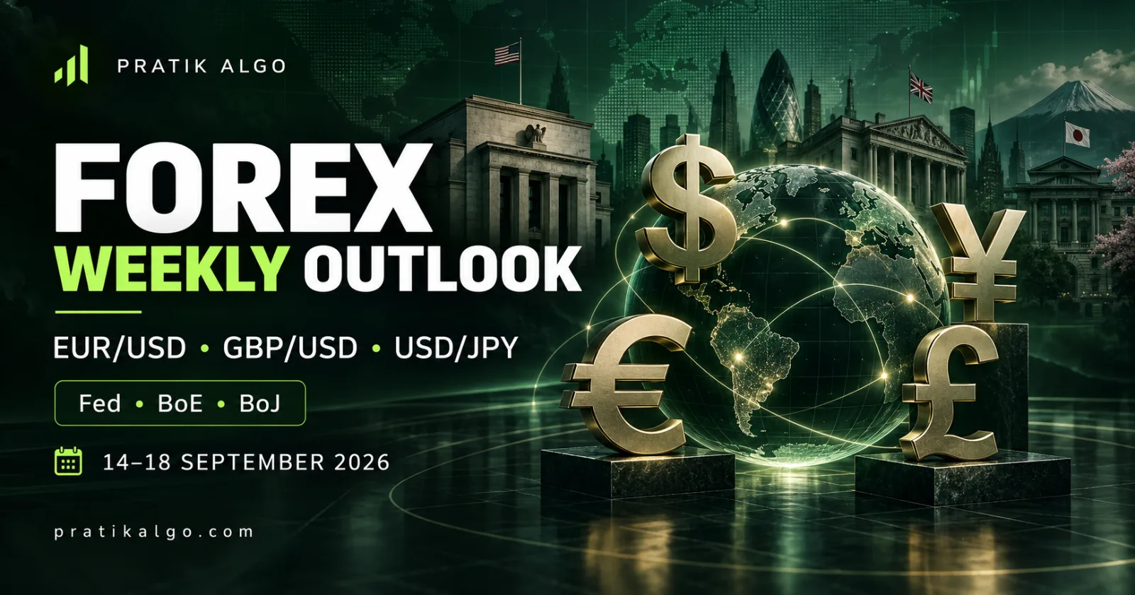 Forex Weekly Outlook: EUR/USD, GBP/USD and USD/JPY